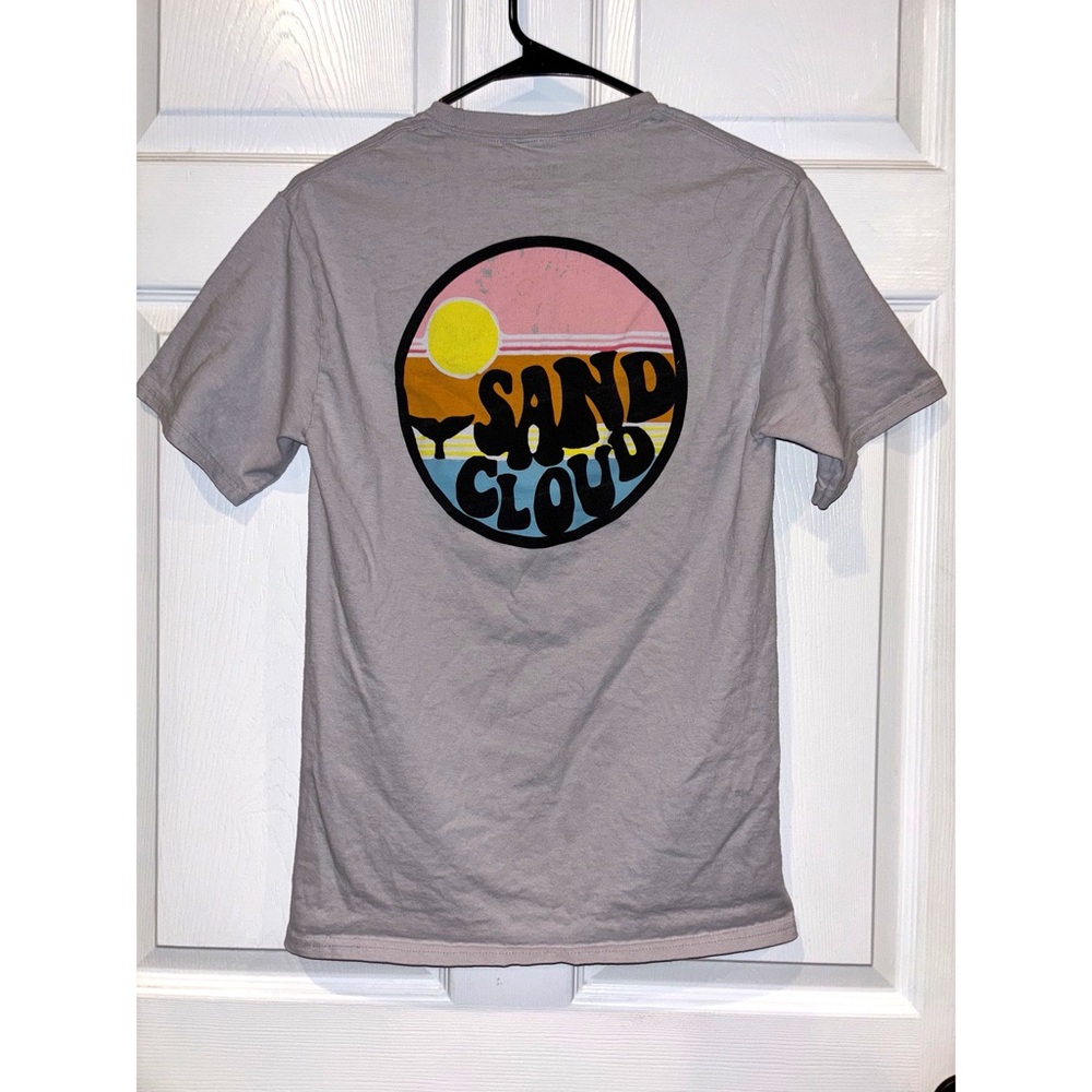 Sand Cloud T-Shirt women’s size small cotton sunset ocean beach whale fish party